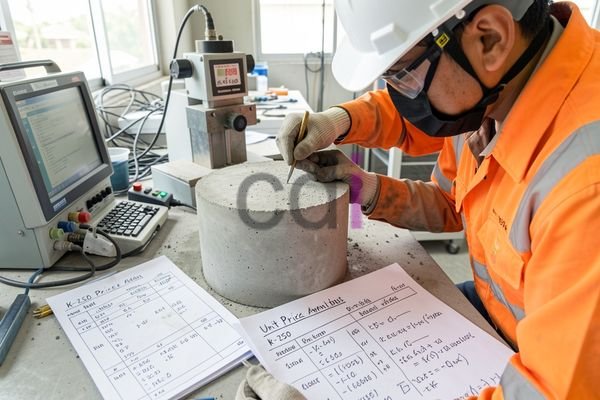 Pekerja sedang melakukan pengecoran beton