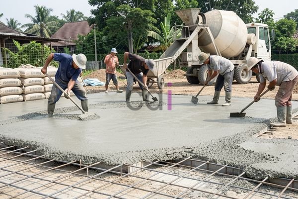 Contoh proses pengecoran lantai