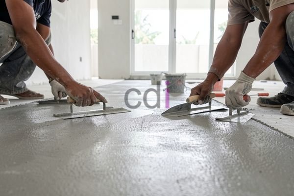 Ilustrasi pemasangan rabat lantai beton